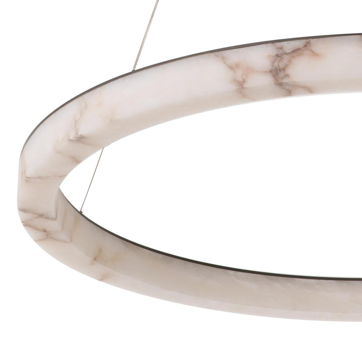 Eichholtz Sankt Chandelier, 1-Light, Large, LED Integrated, Alabaster, Bronze, 39.37"W (117048UL YV0J03YV0M)