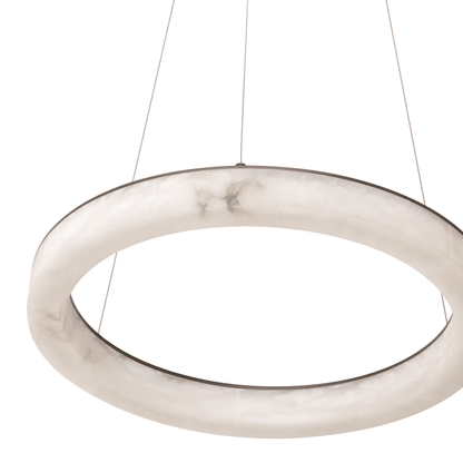 Eichholtz Sankt Chandelier, 1-Light, Small, LED Integrated, Alabaster, Bronze, 23.62"W (117049UL YV0J03YV0N)