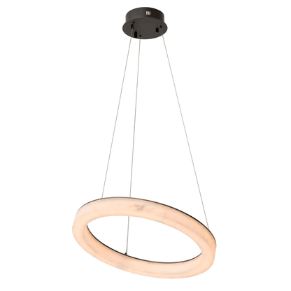 Eichholtz Sankt Chandelier, 1-Light, Small, LED Integrated, Alabaster, Bronze, 23.62"W (117049UL YV0J03YV0N)