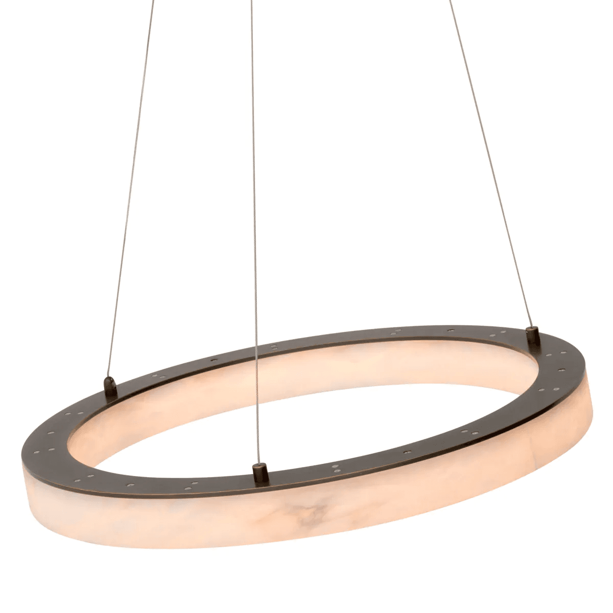 Eichholtz Sankt Chandelier, 1-Light, Small, LED Integrated, Alabaster, Bronze, 23.62"W (117049UL YV0J03YV0N)