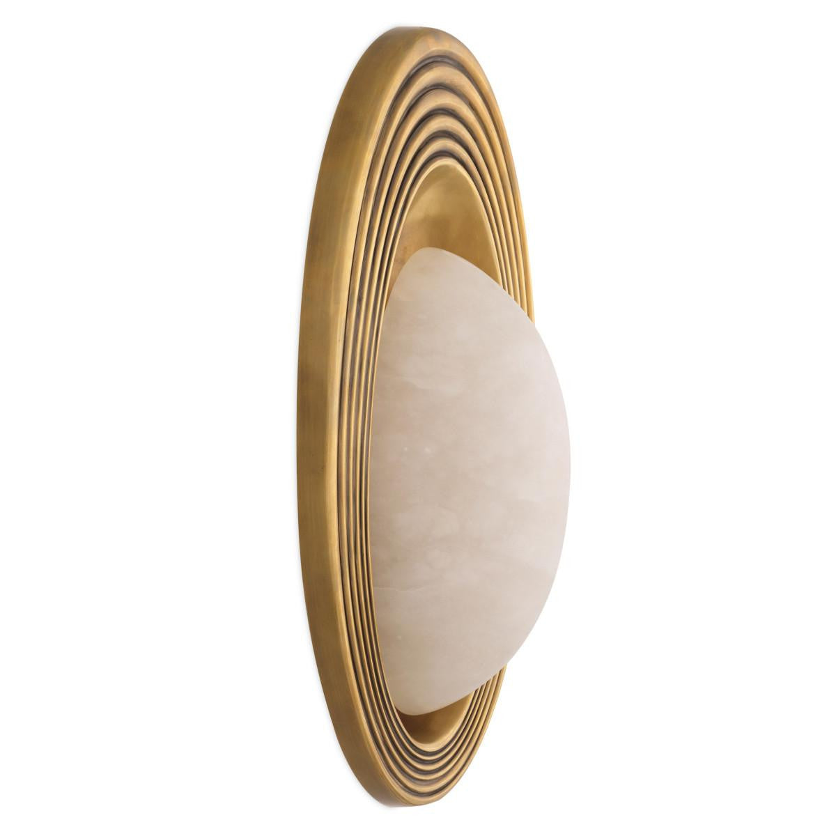 Eichholtz Savono Wall Sconce, 1-Light, Vintage Brass, Alabaster Shade, 9.84"W (116696UL YV0J041YNX)