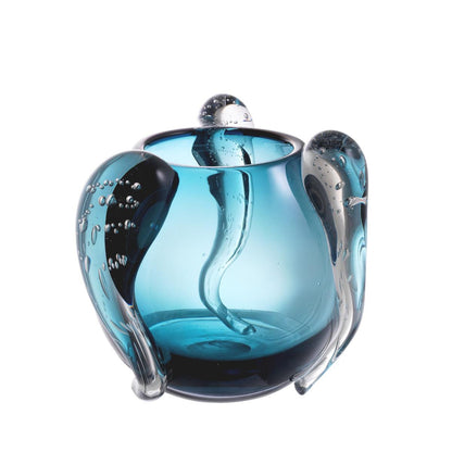 Eichholtz Sianluca Vase, Small, Blue Glass, 9.45"H (114693 YV0J041XQ0)