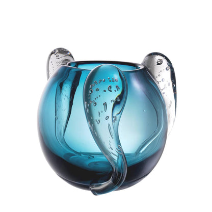 Eichholtz Sianluca Vase, Small, Blue Glass, 9.45"H (114693 YV0J041XQ0)