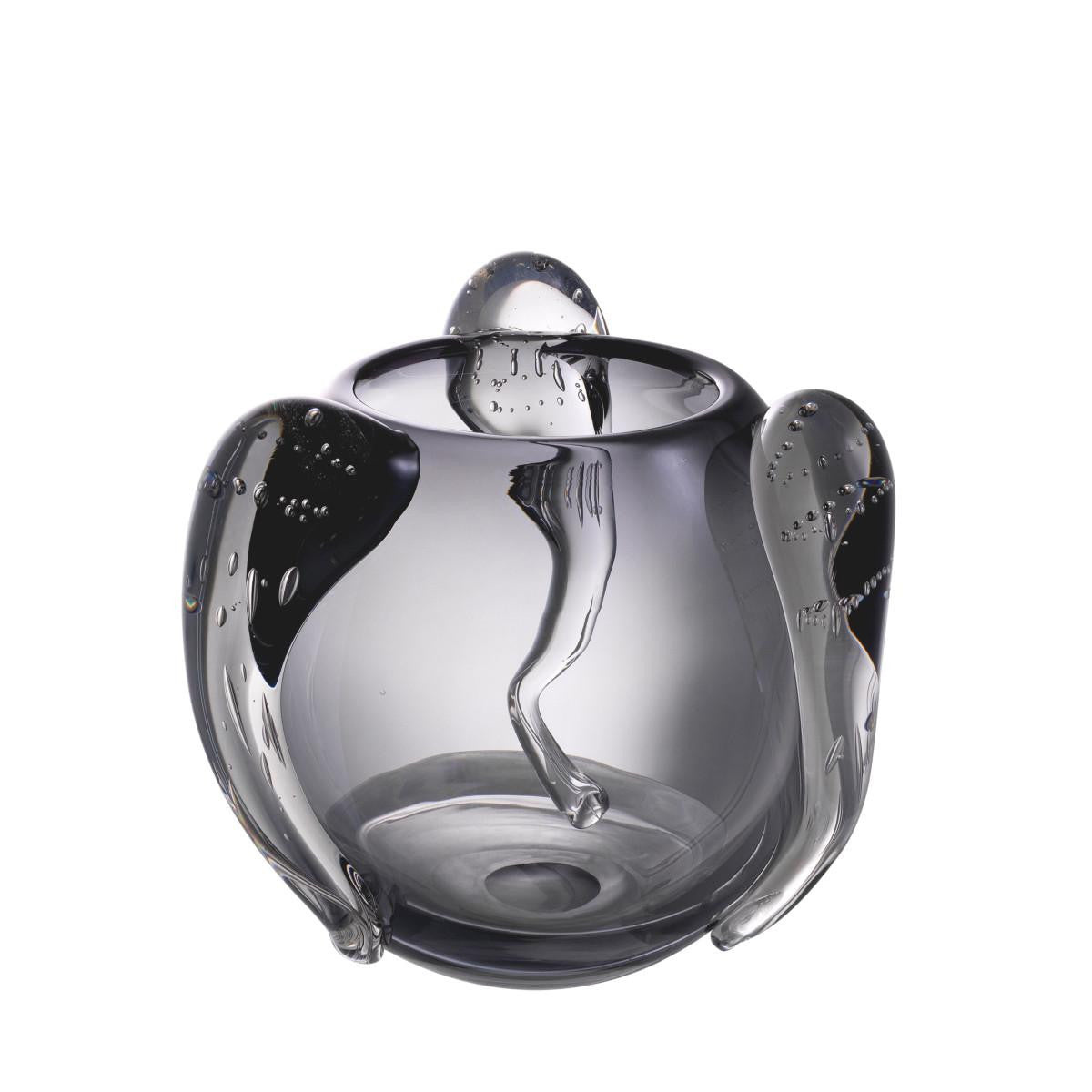 Eichholtz Sianluca Vase, Small, Gray Glass, 9.45"H (114691 YV0J041XQ1)