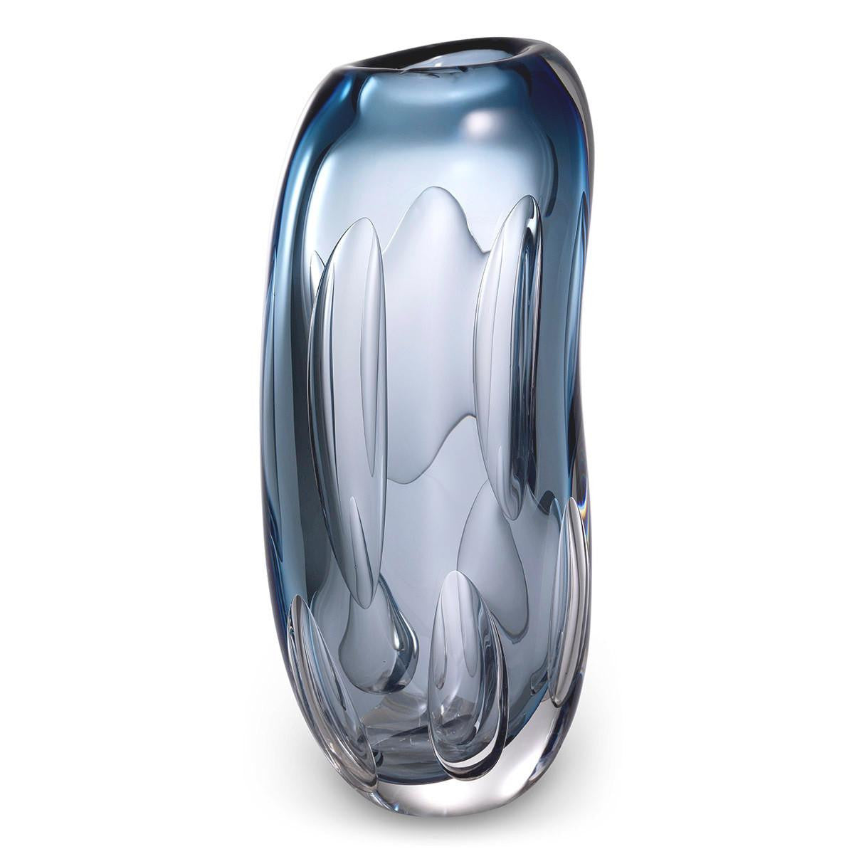 Eichholtz Sianni Vase, Medium, Blue Glass, 11.81"H (114703 YV0J041XQ3)
