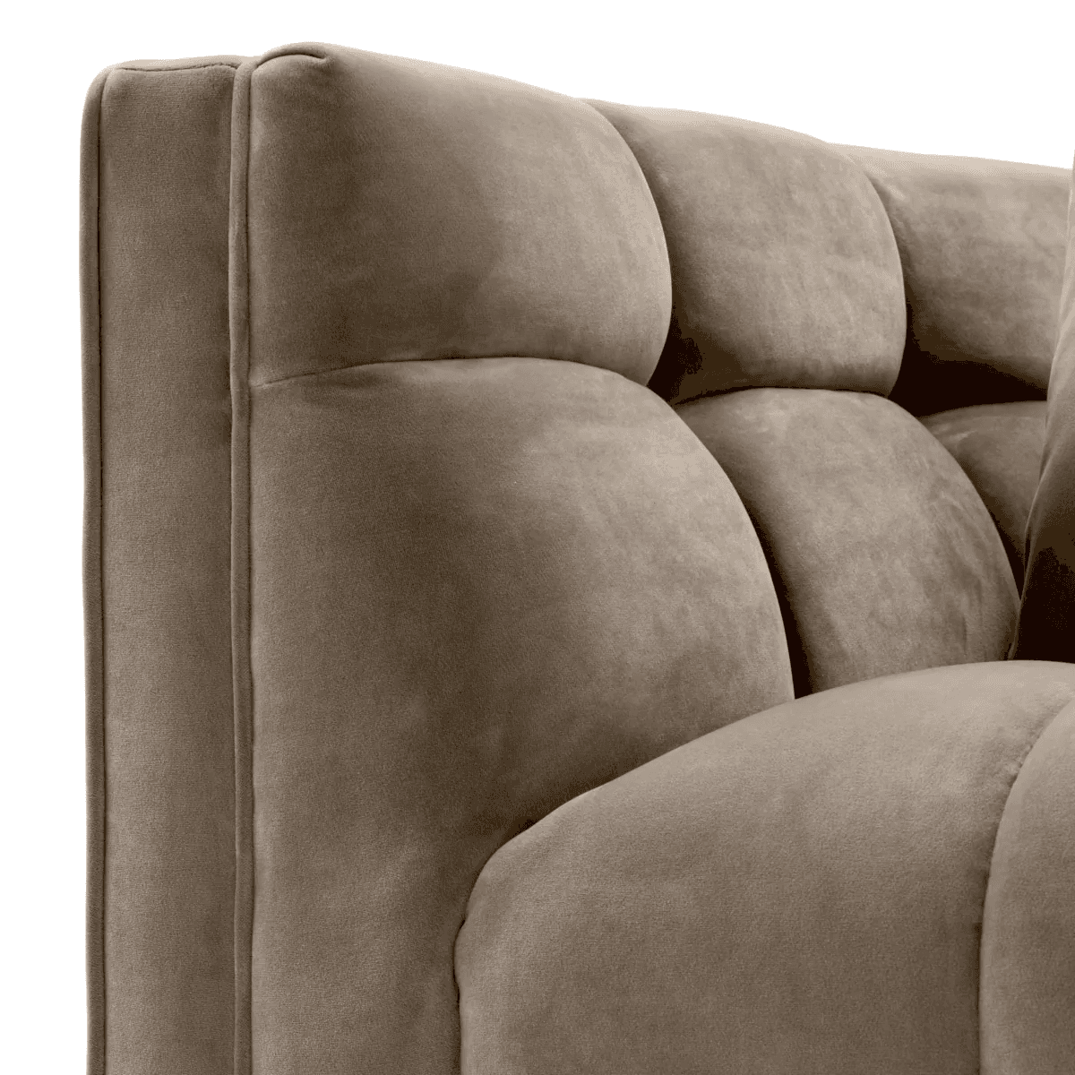 Eichholtz Sienna Armchair, Savona Greige Velvet, Black Legs, 26.77"H (A113385 YV0J03YU1K)