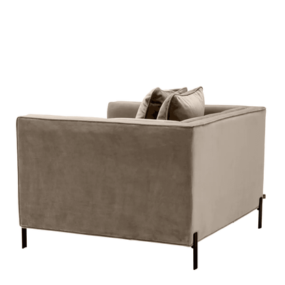 Eichholtz Sienna Armchair, Savona Greige Velvet, Black Legs, 26.77"H (A113385 YV0J03YU1K)