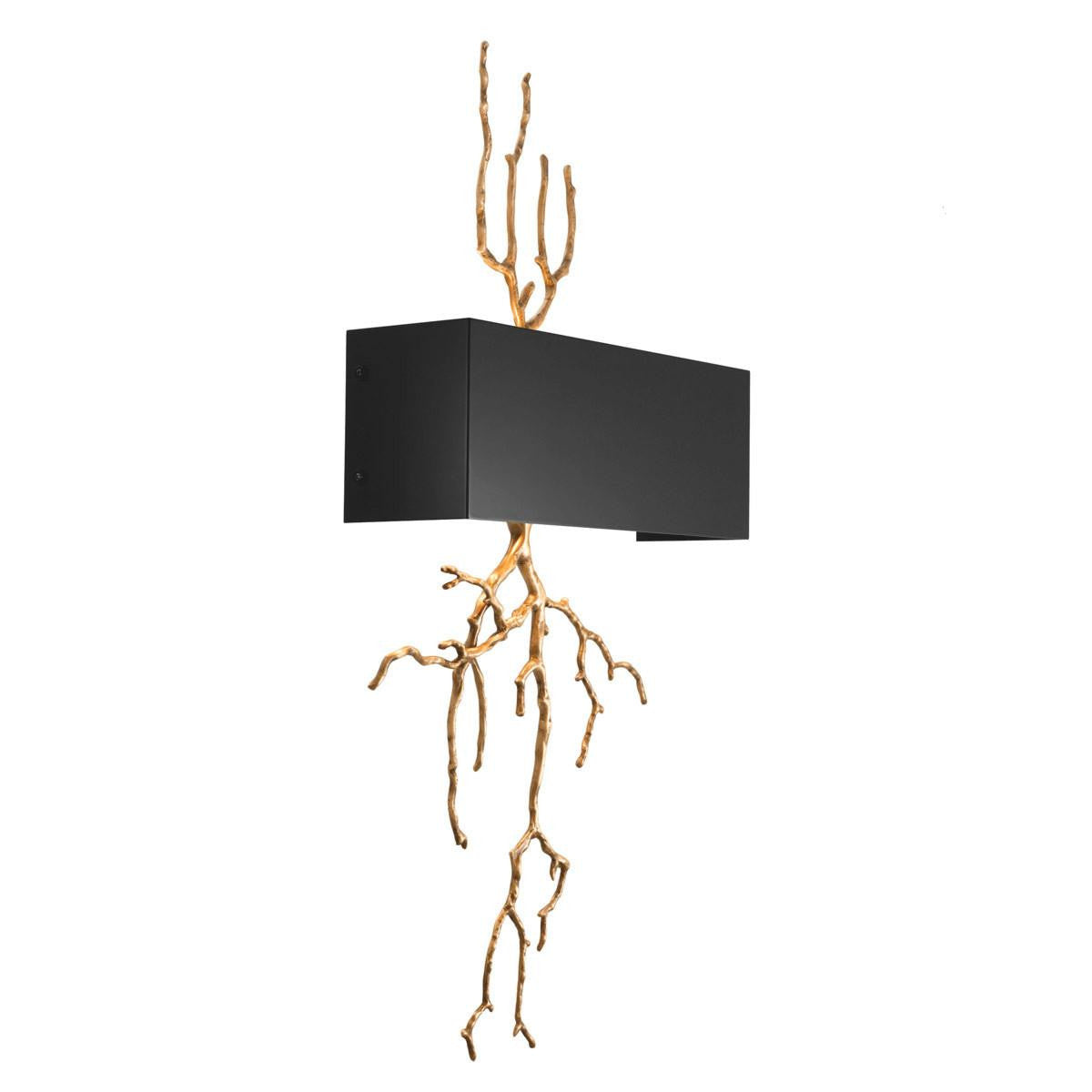 Eichholtz Sorento Wall Sconce, 2-Light, Antique Brass, Black Metal Shade, 15.94"W (112636UL YV0J041YNY)