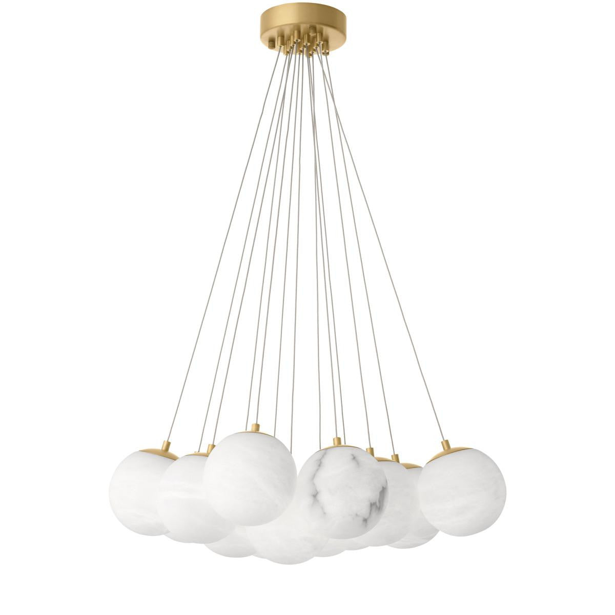 Eichholtz Sphinx Cascade Pendant, 13-Light, Antique Brass, Alabaster Shade, 26.47"W (117368UL YV0J03YV0P)