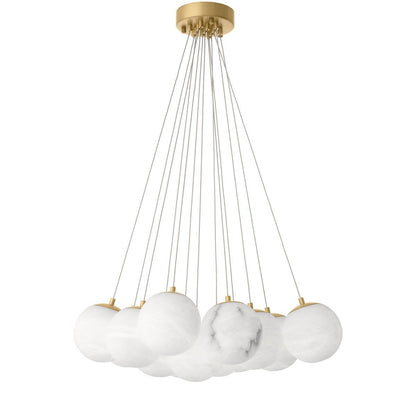 Eichholtz Sphinx Cascade Pendant, 13-Light, Antique Brass, Alabaster Shade, 26.47"W (117368UL YV0J03YV0P)