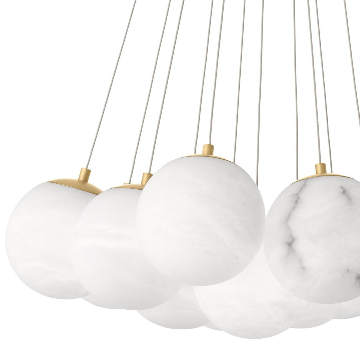 Eichholtz Sphinx Cascade Pendant, 13-Light, Antique Brass, Alabaster Shade, 26.47"W (117368UL YV0J03YV0P)
