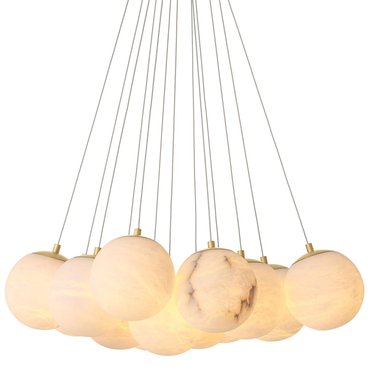 Eichholtz Sphinx Cascade Pendant, 13-Light, Antique Brass, Alabaster Shade, 26.47"W (117368UL YV0J03YV0P)