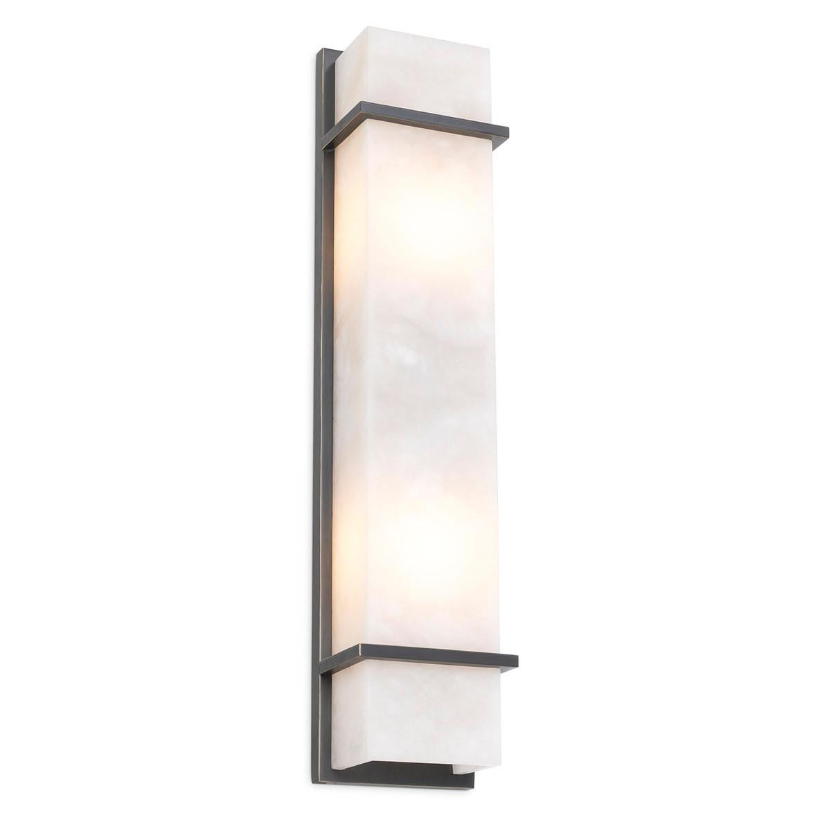 Eichholtz Spike 2 Light Wall Sconce Alabaster, Bronze