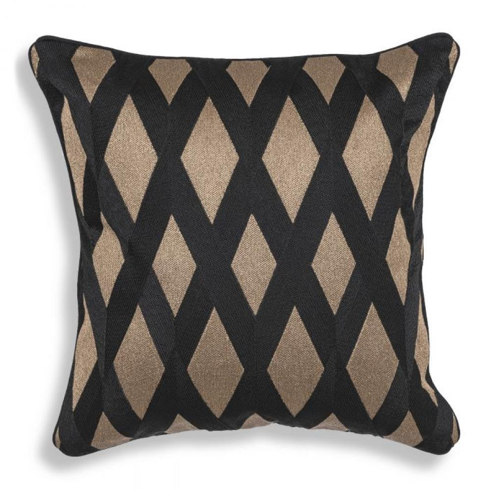 Eichholtz Splender Pillow, Square, Black, Gold, 19.69"W (115073 YV0J03YWZP)