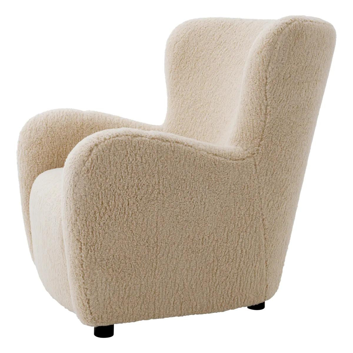 Eichholtz Svante Armchair, Brisbane Cream Fabric, Black Feet, 38.19"H (A114572 YV0J03YU1M)