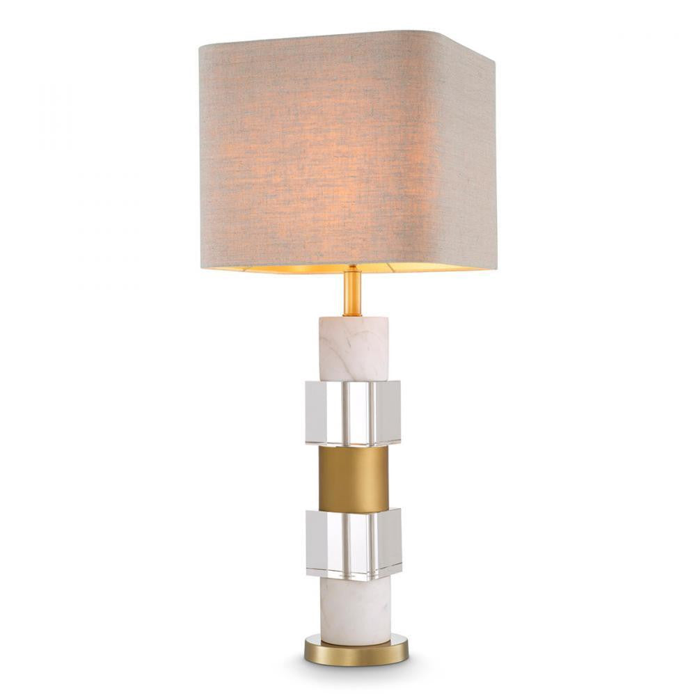 Eichholtz Table Lamp Cullingham Antique Brass, White