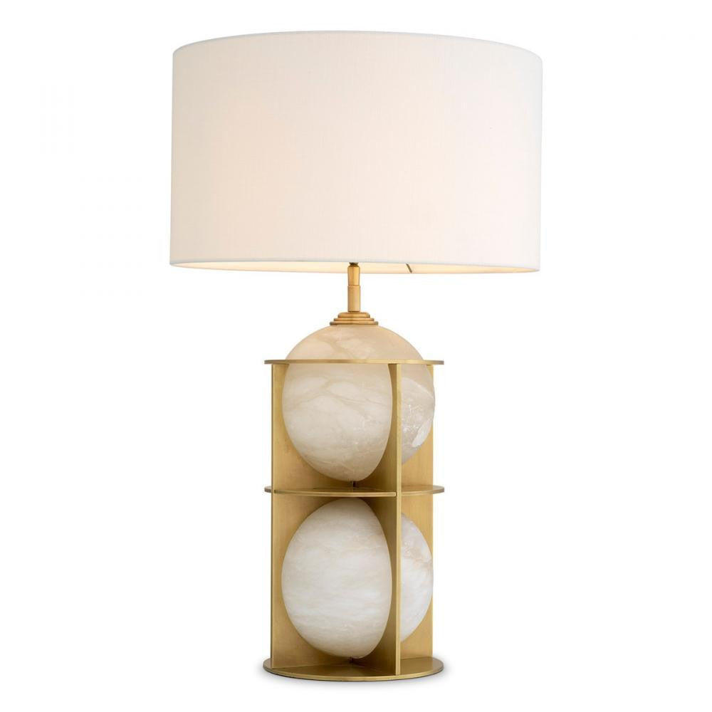 Eichholtz Table Lamp Eternity Alabaster, Antique Brass