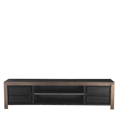 Eichholtz Talbot Television Cabinet, Charcoal Gray, Bronze, 86.61"W (115094 YV0J041XMJ)