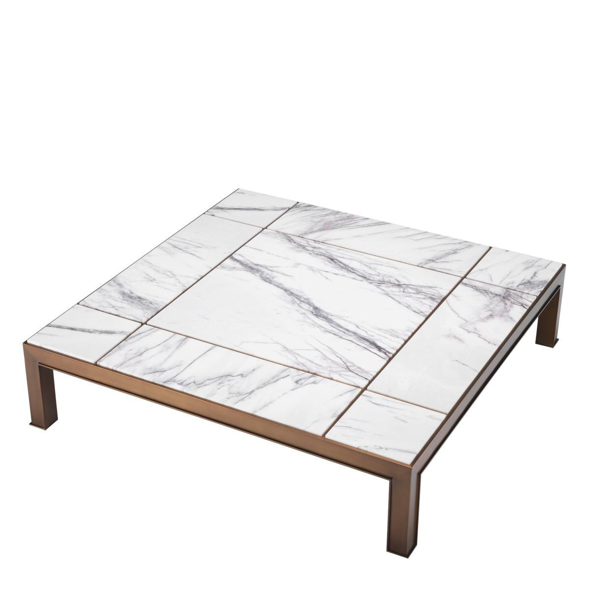 Eichholtz Tardieu Coffee Table, White Marble, Bronze, 46.85"W (114481 ), Eichholtz 114481 YV0J03YVZW