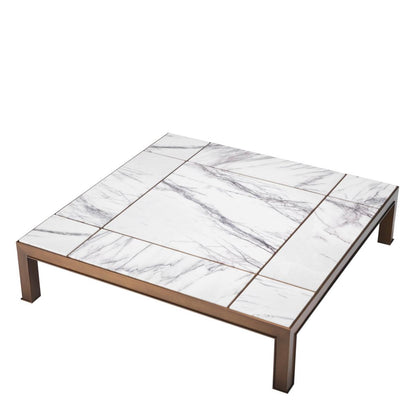 Eichholtz Tardieu Coffee Table, White Marble, Bronze, 46.85"W (114481 ), Eichholtz 114481 YV0J03YVZW
