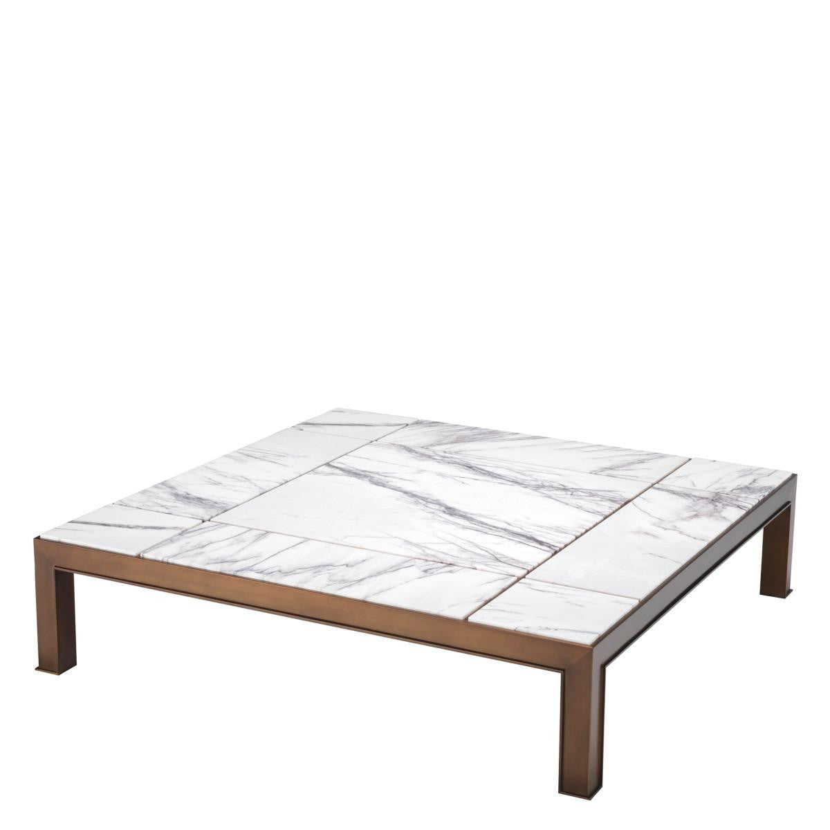 Eichholtz Tardieu Coffee Table, White Marble, Bronze, 46.85"W (114481 ), Eichholtz 114481 YV0J03YVZW