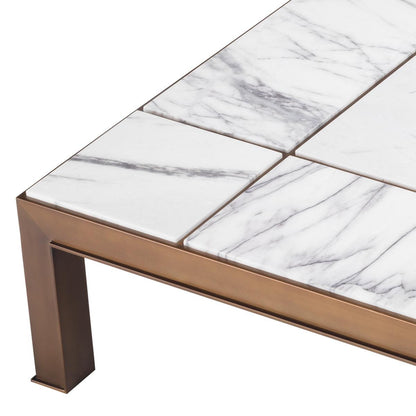 Eichholtz Tardieu Coffee Table, White Marble, Bronze, 46.85"W (114481 ), Eichholtz 114481 YV0J03YVZW