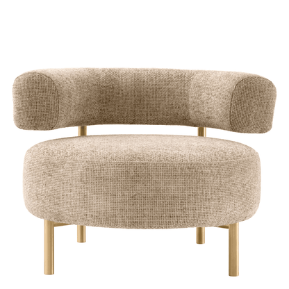Eichholtz Thompson Armchair, Lyssa Sand Fabric, Brushed Brass Legs, 25.59"H (A117489 YV0J03YU1P)