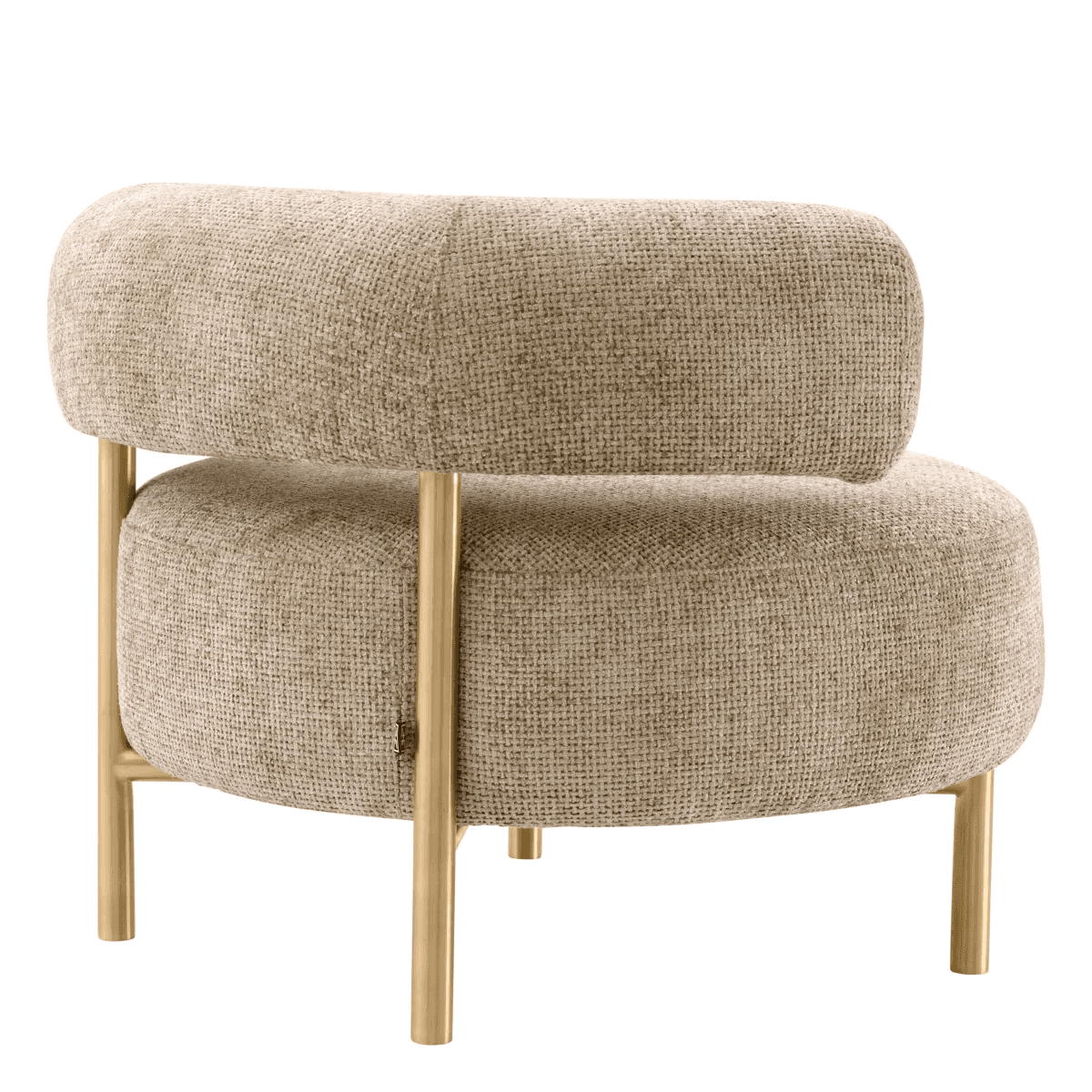 Eichholtz Thompson Armchair, Lyssa Sand Fabric, Brushed Brass Legs, 25.59"H (A117489 YV0J03YU1P)