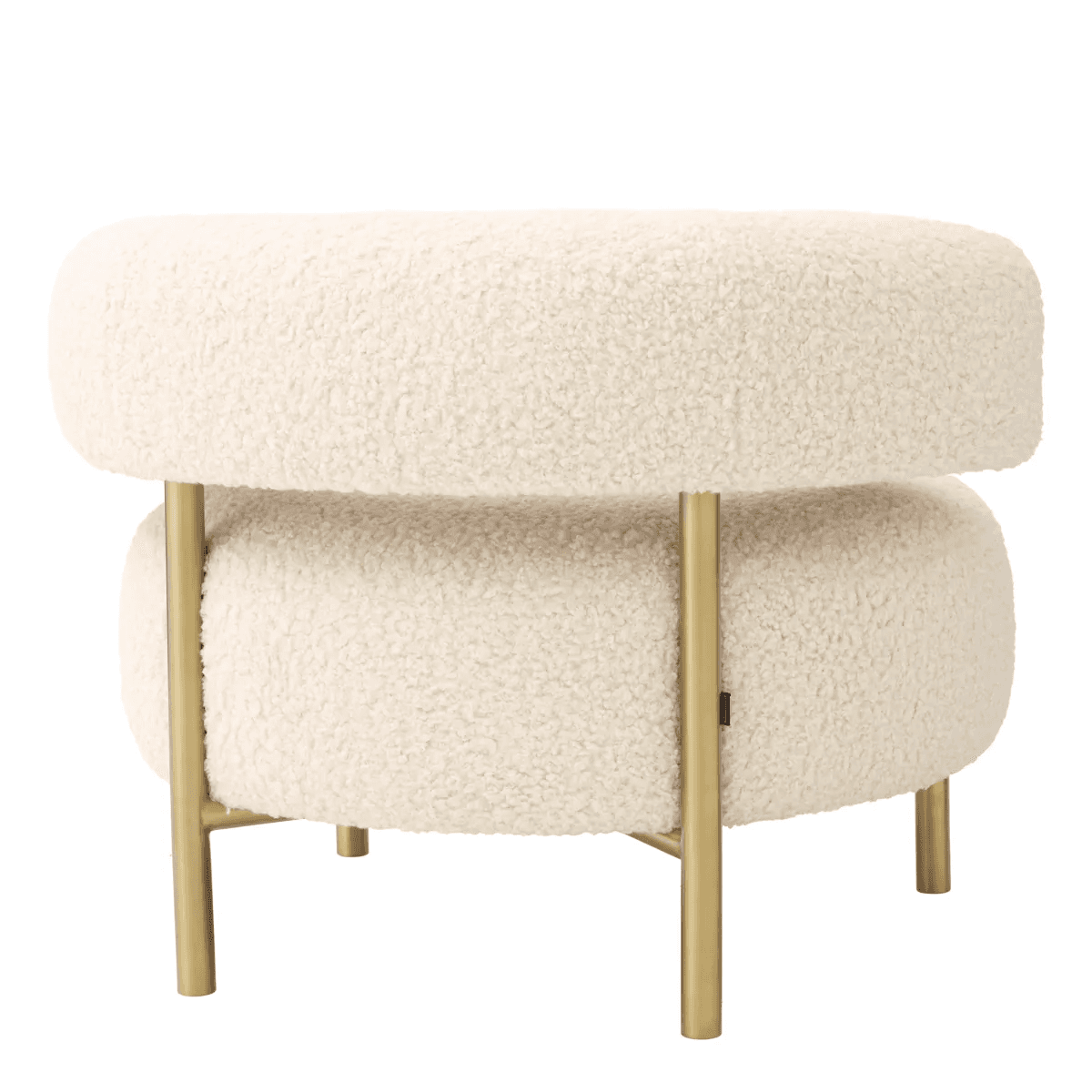 Eichholtz Thompson Armchair, White, Brushed Brass Legs, 25.59"H (A117260 YV0J03YU1N)
