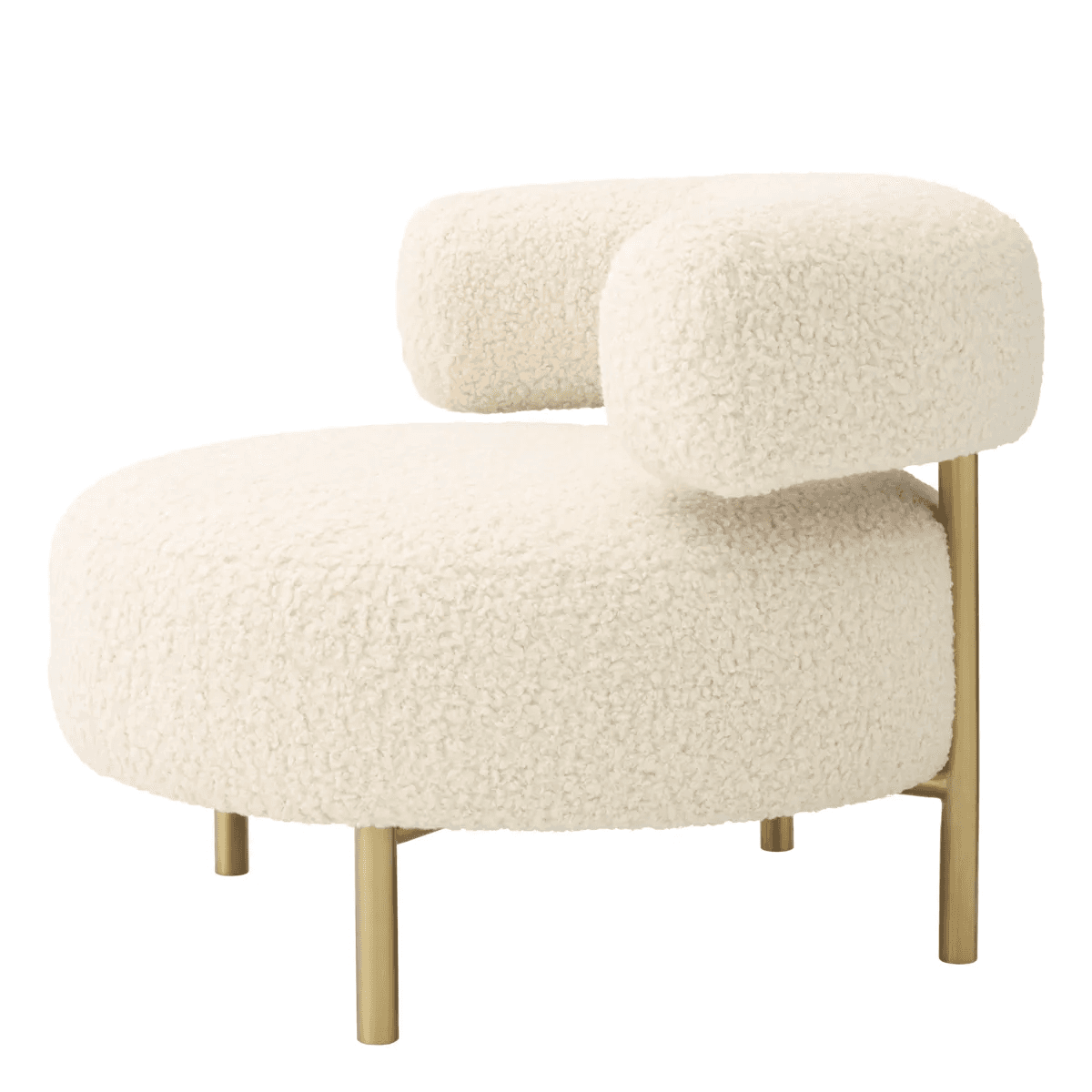 Eichholtz Thompson Armchair, White, Brushed Brass Legs, 25.59"H (A117260 YV0J03YU1N)