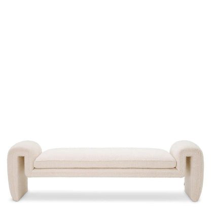 Eichholtz Tondo Bench, Large, Boucle Cream Fabric, 69.69"W (A116480 YV0J03YQ3L)