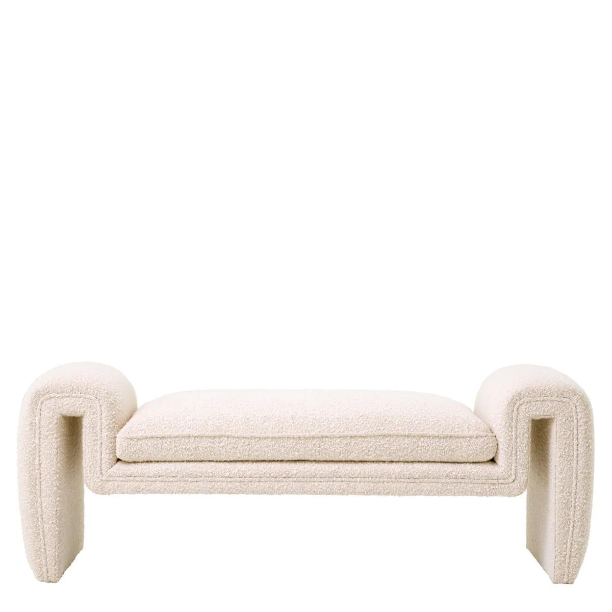 Eichholtz Tondo Bench, Small, Boucle Cream Fabric, 56.69"W (A115859 YV0J03YQ3M)