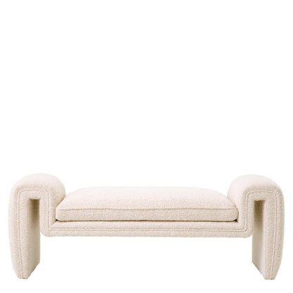 Eichholtz Tondo Bench, Small, Boucle Cream Fabric, 56.69"W (A115859 YV0J03YQ3M)