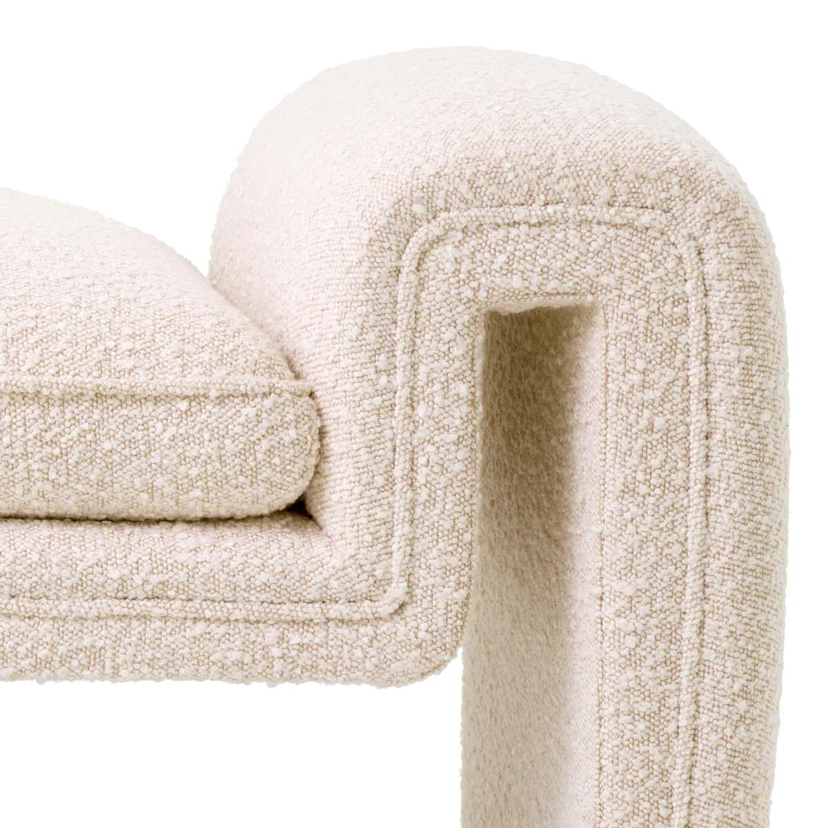 Eichholtz Tondo Bench, Small, Boucle Cream Fabric, 56.69"W (A115859 YV0J03YQ3M)