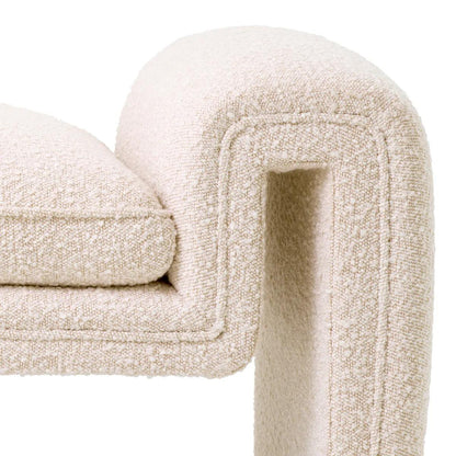 Eichholtz Tondo Bench, Small, Boucle Cream Fabric, 56.69"W (A115859 YV0J03YQ3M)