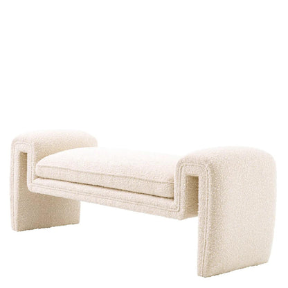 Eichholtz Tondo Bench, Small, Boucle Cream Fabric, 56.69"W (A115859 YV0J03YQ3M)