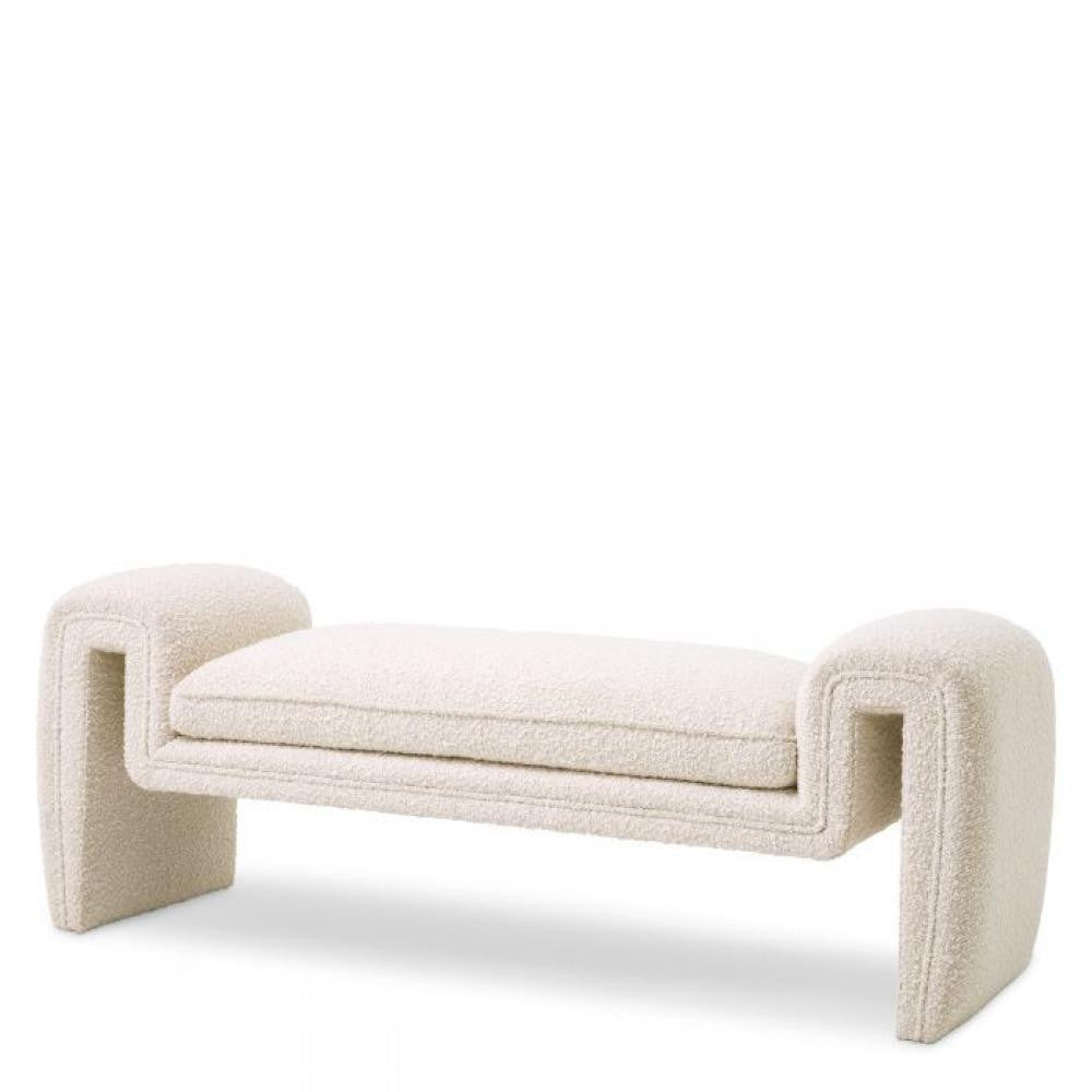 Eichholtz Tondo Bench, Small, Boucle Cream Fabric, 56.69"W (A115859 YV0J03YQ3M)