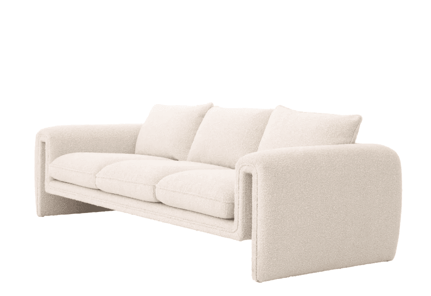 Eichholtz Tondo Sofa, Boucle Cream Fabric, 90.55"W (A115461 YV0J041VQ6)