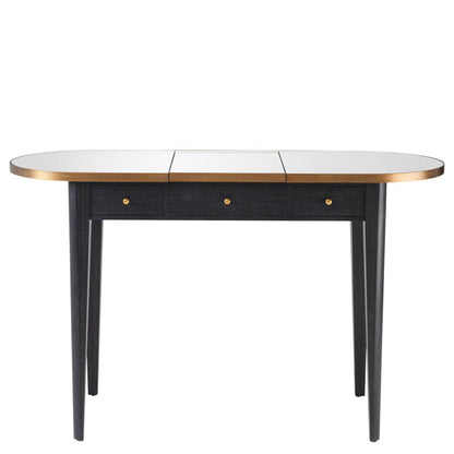 Eichholtz Toulouse Console, Charcoal Gray, Brushed Brass, Mirror Glass, 49.61"W (114436 YV0J03YXZP)