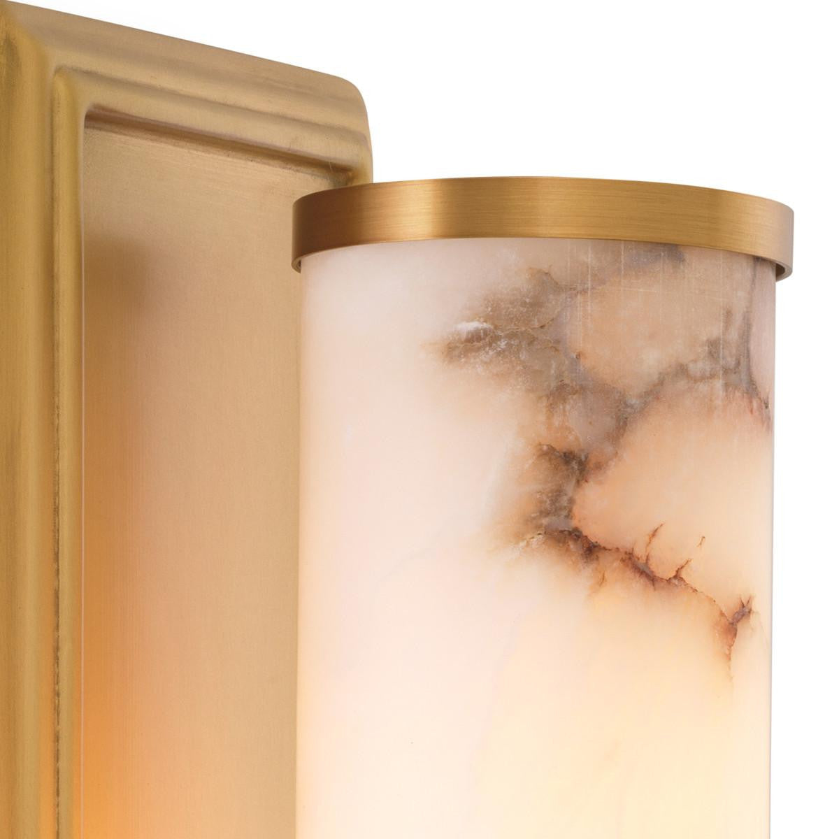 Eichholtz Valentine Wall Sconce, 1-Light, Antique Brass, Alabaster Shade, 4.92"W (116685UL YV0J041YP4)