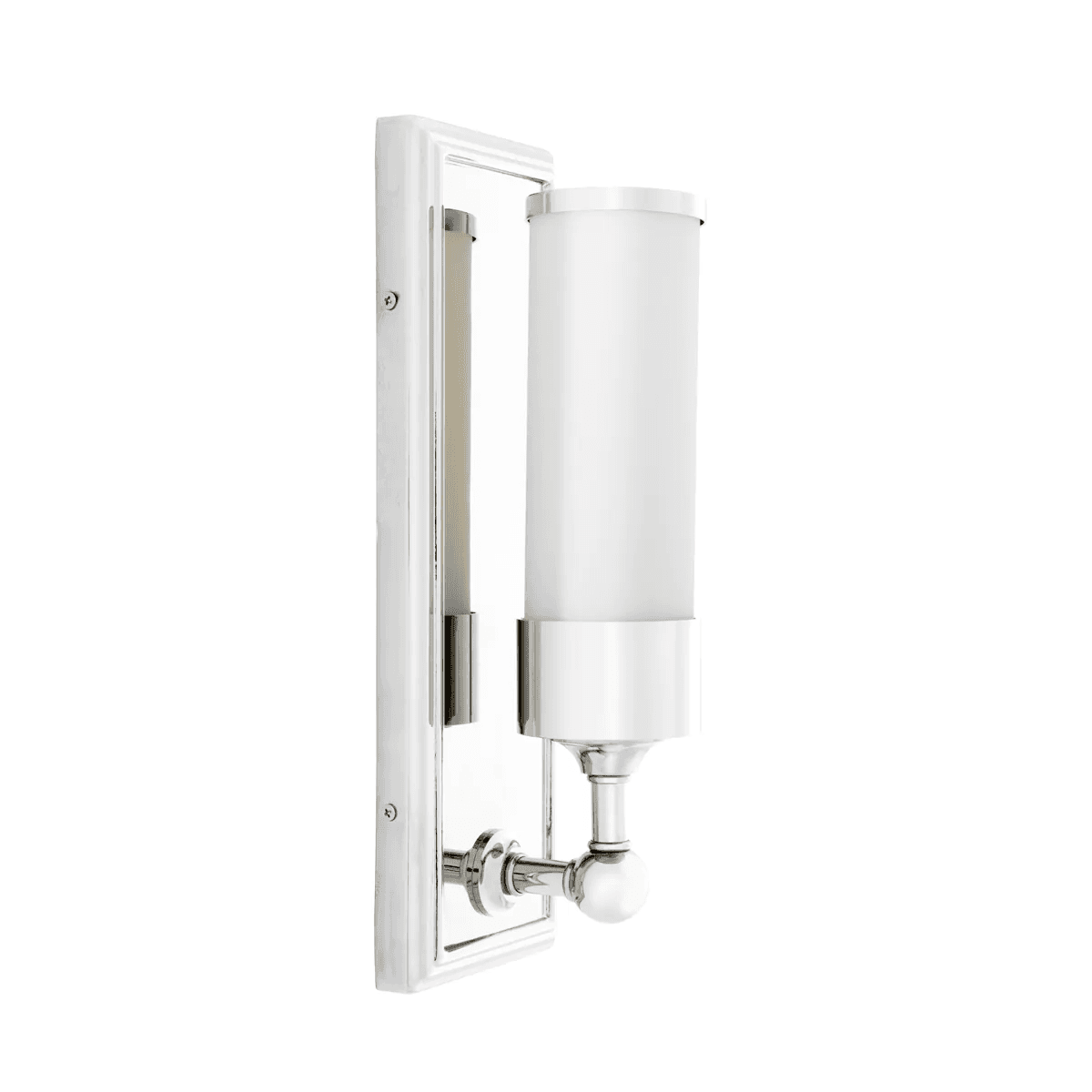 Eichholtz Valentine Wall Sconce, 1-Light, Nickel, Frosted Glass, 4.92"W (105918UL YV0J041YP6)