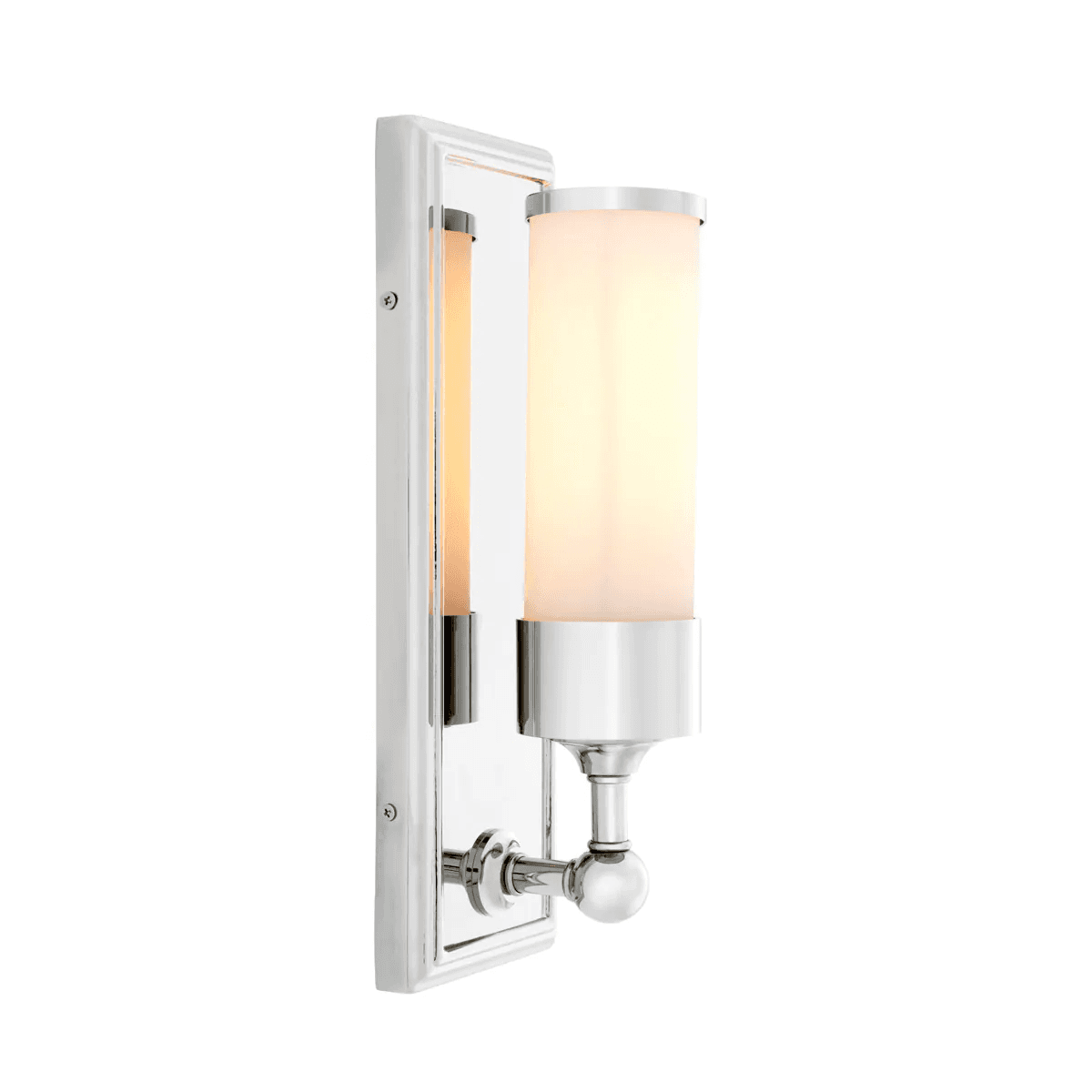 Eichholtz Valentine Wall Sconce, 1-Light, Nickel, Frosted Glass, 4.92"W (105918UL YV0J041YP6)
