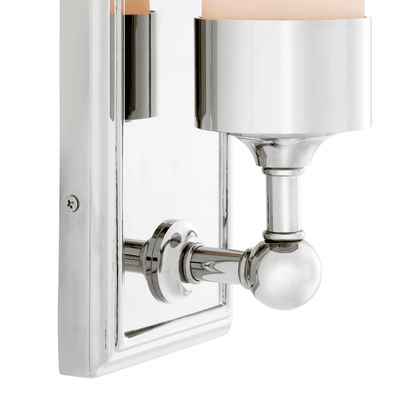 Eichholtz Valentine Wall Sconce, 1-Light, Nickel, Frosted Glass, 4.92"W (105918UL YV0J041YP6)