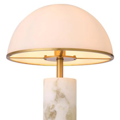 Eichholtz Vaneta Table Lamp, 1-Light, Alabaster, Antique Brass, White Glass Shade, 25.59"H (115044UL ), Eichholtz 115044UL YV0J041WNT