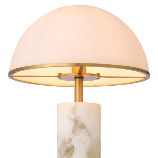 Eichholtz Vaneta Table Lamp, 1-Light, Alabaster, Antique Brass, White Glass Shade, 25.59"H (115044UL ), Eichholtz 115044UL YV0J041WNT