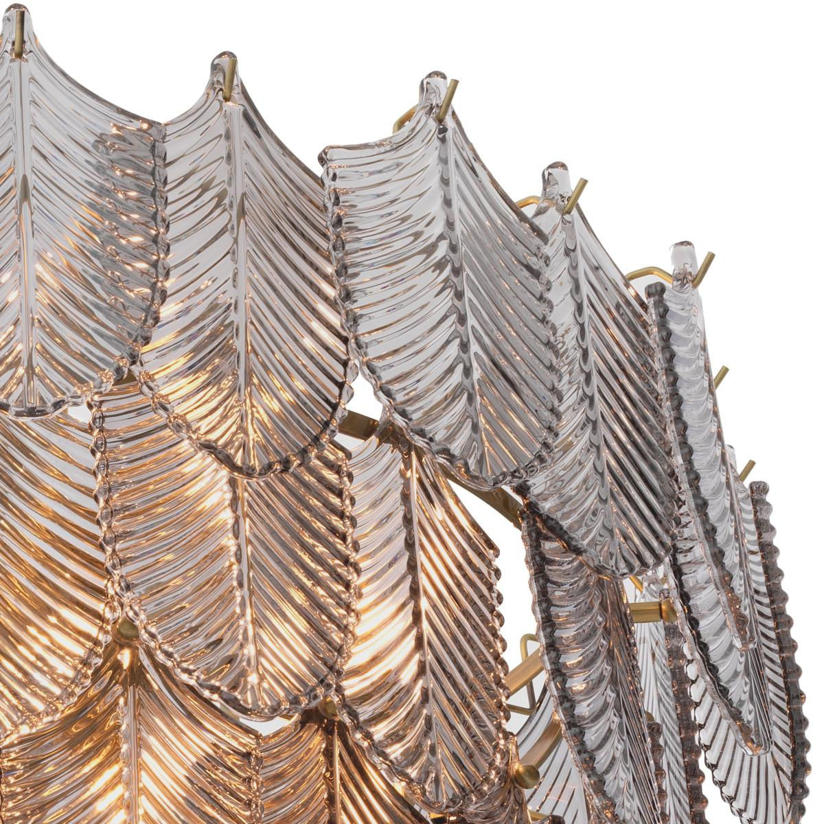 Eichholtz Verbier Chandelier, 10-Light, Small, Smoke Glass, Brushed Brass, 24.41"W (113899UL YV0J03YV14)
