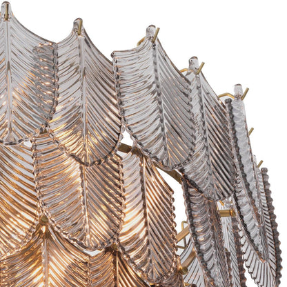 Eichholtz Verbier Chandelier, 10-Light, Small, Smoke Glass, Brushed Brass, 24.41"W (113899UL YV0J03YV14)