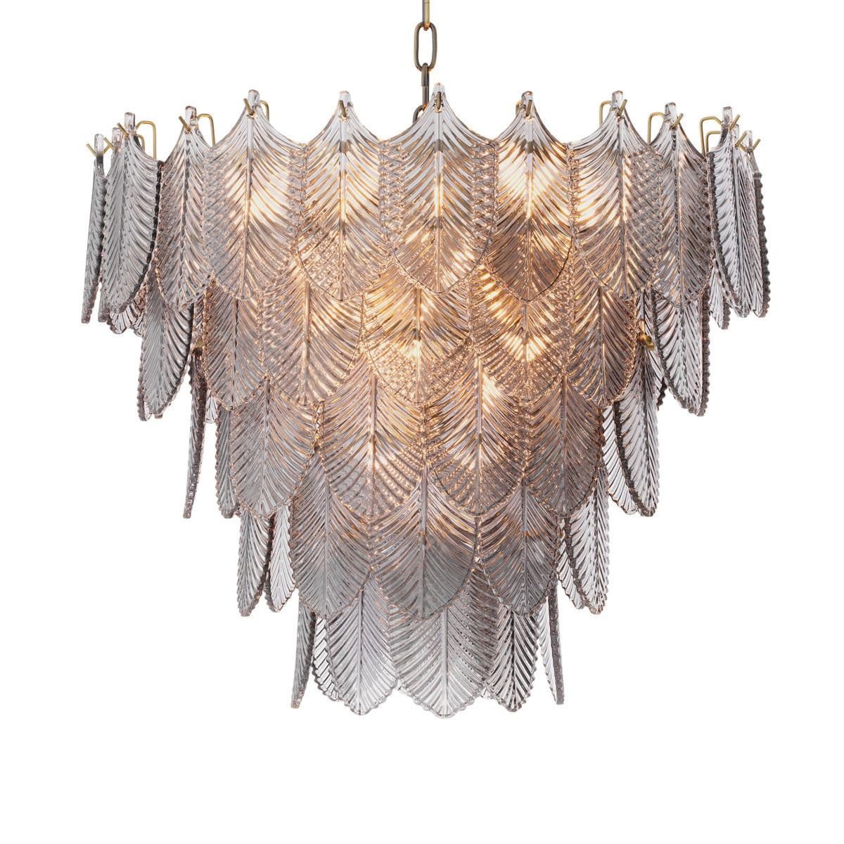 Eichholtz Verbier Chandelier Smoke, Brushed Brass