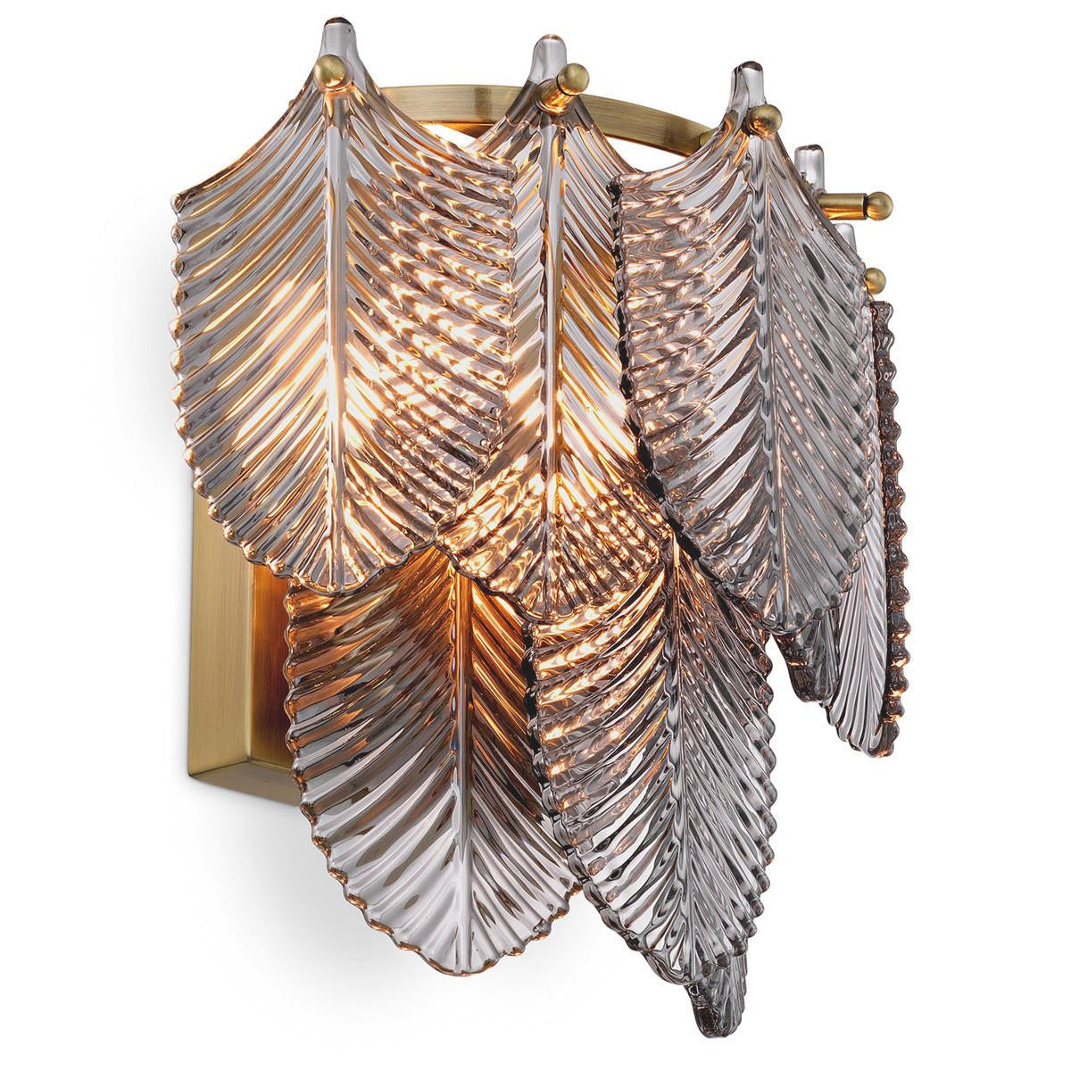 Eichholtz Verbier Wall Sconce, 2-Light, Brushed Brass, Smoke Glass, 10.83"W (114424UL YV0J041YP9)