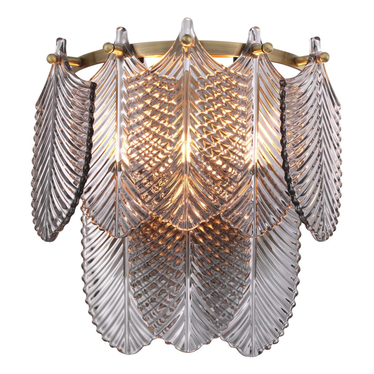 Eichholtz Verbier Wall Sconce, 2-Light, Brushed Brass, Smoke Glass, 10.83"W (114424UL YV0J041YP9)